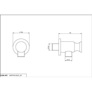 Vtwonen Baden Solid slangaansluitknie met opsteek chrome 8717493116478