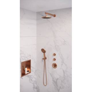 👉 Inbouw doucheset PVD Brauer Copper Edition thermostatische - geborsteld koper hoofddouche 20cm wandarm ronde handdouche 4260483797729