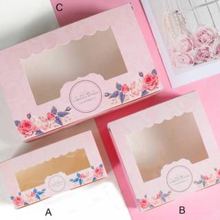 👉 Verpakking papier roze 10st Flower Print Dessert