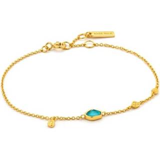 👉 Armband goudkleurige turkoois active Turquoise Discs Bracelet van Ania Haie