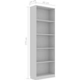 👉 Boeken kast active grijs Boekenkast met 5 schappen 60x24x175 cm spaanplaat 8719883869315