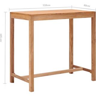 👉 Tuinbartafel 110x60x105 cm massief teakhout