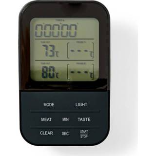 👉 Nedis KATH107GY Draadloze Vleesthermometer 0 - 250 °c Digitaal Display Timer