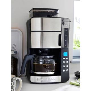 👉 Koffiezetapparaat zwart RVS unisex maatstreepjes met geïntegreerd maalwerk en glazen koffiekan Russell Hobbs rvs/zwart 5038061101775