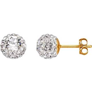👉 Oorsteker legering geel zetting rondom wit vrouwen Oorstekers KLiNGEL 4055704525393