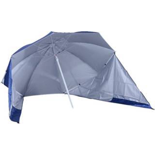 👉 Parasol active blauw wit Outsunny en strandscherm 2-in-1 blauw/wit 4250871235483