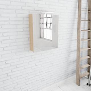 👉 Spiegelkast eiken MDF hangend beam Zaro licht 60x70x16cm 1 deur 7439656356309