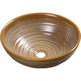 👉 Waskom bruin keramische keramiek rond attila Sapho design 42.5cm 7439656375379