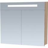 👉 Spiegelkast eiken licht MFC rechthoekig Sanituba 2.0 80cm 8718546373497