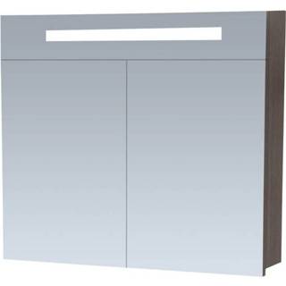 👉 Spiegelkast antraciet Eiken MFC rechthoekig Sanituba 2.0 80cm 8718546373480