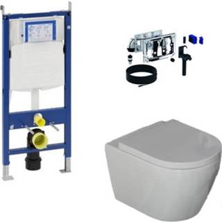 👉 Toiletset duofresh Complete Geberit met Saniclear Jama randloos toilet en drukplaat. Zelf samenstellen! 7439656537555