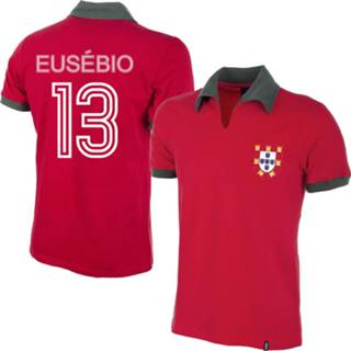 👉 Retroshirt kastanje bruin Portugal Retro Shirt 1972 + Eusébio 13