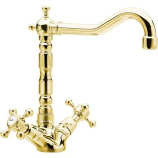 👉 Wastafelkraan goud messing klassiek antea Sapho klassieke met afvoerplug retro 7439656748708