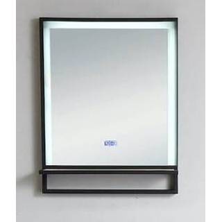 👉 Spiegel zwart RVS rechthoekig touchscreen saval B-Stone met LED verlichting en spiegelverwarming 55x70cm 7439656762766