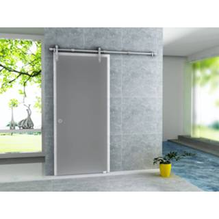 👉 Schuifdeur tokyo mat RVS SaniGoods voor douche melkglas 102,5x205cm 7439656780722