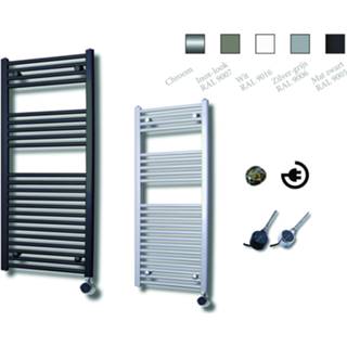 👉 Design radiatoren zwart staal standaard Sanicare electrische radiator 111,8x60cm chroom-chroom 7439656847814