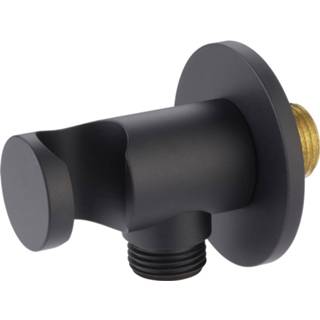 👉 Handdouche zwart mat Opsteek met Wateruitlaat in Muur Salenzi Giro 8719304471806