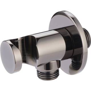 👉 Handdouche zwart chroom Opsteek met Wateruitlaat in Muur Salenzi Giro 8719304471813