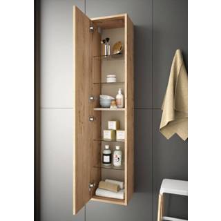 👉 Kolomkast eiken MDF hangend resh Muebles badkamer 30x24x140cm 6013917871889