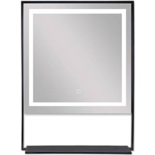 👉 Spiegel zwarte zwart mat steel rechthoekig touchscreen Badstuber met LED verlichting en bluetooth 60x80cm 7439656868888