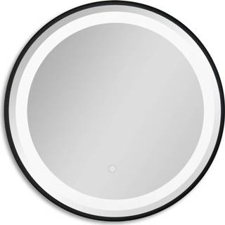 👉 Spiegel zwarte zwart mat steel rond touchscreen Badstuber ronde 60cm met LED 7439656868895