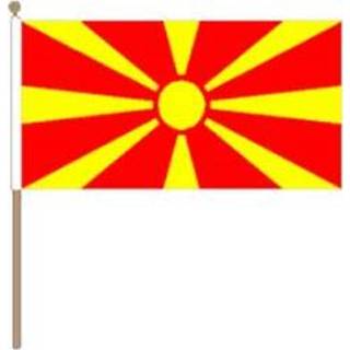 👉 Zwaaivlag stof active Macedonie 15x22,5cm | 7435127596564