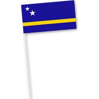 Zwaaivlag papier active Zwaaivlaggetje Curacao 11x21cm | 7430439387374