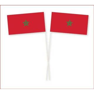 👉 Zwaaivlag papier active Zwaaivlaggetje Marokko 11x21cm | 7435127593556