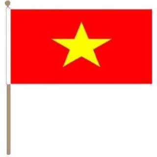 👉 Zwaaivlag stof active Vietnam 30x45cm | 7435127329377
