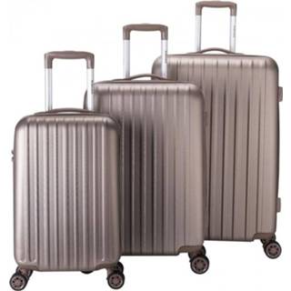 👉 Kofferset ABS harde koffer unisex beige Decent Tranporto One 3-delige champagne 8717524858643