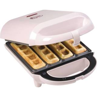 Wafel ijzer kunststof roze Bestron Wafelijzer voor wafelsticks ASW400 460 W 8712184056118