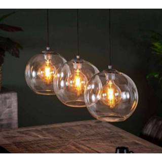 👉 Hanglamp metaal transparant Bolly Trio 150 cm hoog