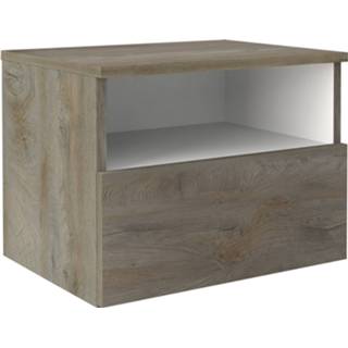 👉 Nachtkastje eiken MDF Hout endgrain Prado 43 cm hoog in