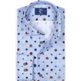 👉 Overhemd lange mouw blauw kant male print R2 Westbrook 8719282560097