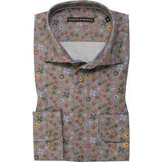 👉 Overhemd bruin groen male mannen men Eagle & Brown bloemen print 8719902029959 8719902029966 8719902029973 8719902029980