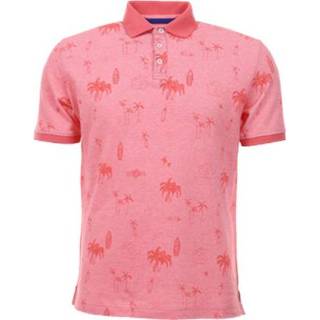 👉 Poloshirt rood katoen s male Adam est 1916 met print 8719902000545