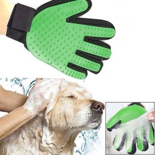 👉 Borstel groen active Linkerhand vijf vinger deshedding handschoen huisdier zachte efficiënte massage verzorging (groen) 6922562271428