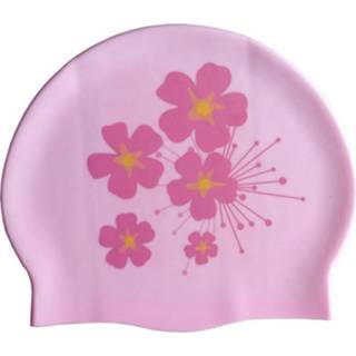 👉 Badmuts roze siliconen active vrouwen bloemenpatroon Oorbeschermers waterdichte voor dames