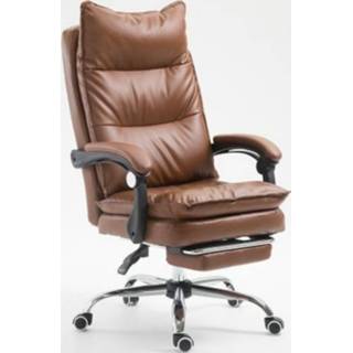 👉 Office E-sports gamestoel Ergonomische fauteuil van synthetisch leer met stalen voeten (amber)