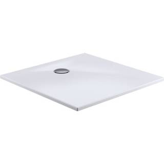 👉 HSK marmer-polymeer-douchebak vierkant 90x90cm strak, matwit