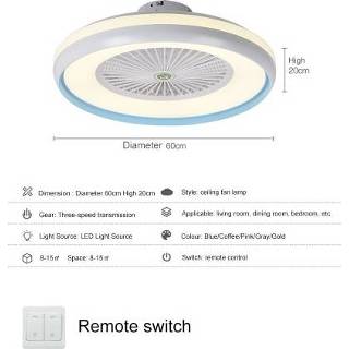 👉 Afstandsbediening Ceiling Fan with Lighting LED Light Stepless Dimming Adjustable Wind Speed Remote Control Without Battery Modern for Bedroom Living Room Dining
