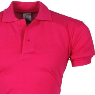 👉 Male roze m mannen leer VDHT trendy effen heren polo ongetailleerd fluo 8720086032963