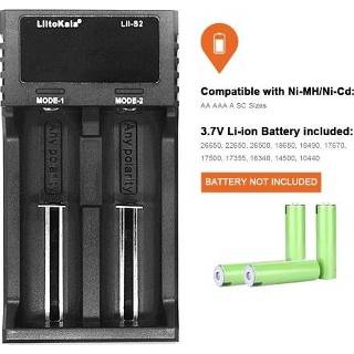 👉 Batterij oplader Liitokala Lii-S2 Battery Charger LCD 2 Slots for 18650 26650 21700 18350 AA Lithium NiMH Auto-polarity Detector