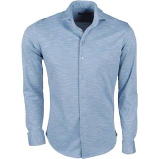 👉 Herenoverhemd blauw l male mannen Ferlucci Heren overhemd tricot superstretch zee melee 8720086070316