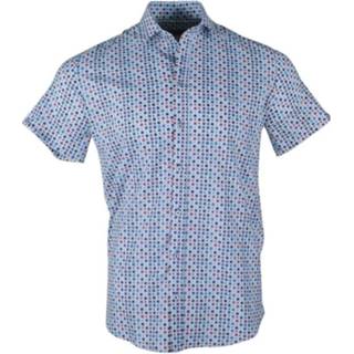 👉 Overhemd wit leer l overhemden male mannen Ferlucci heren korte mouw trendy design stretch torino - 8720086040487
