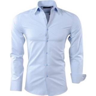 👉 Herenoverhemd blauw XL male mannen Montazinni heren overhemd geruit slim fit licht 8720086006698