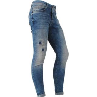 👉 Cars heren jeans super skinny damaged look stretch lengte 32 aron denim blauw