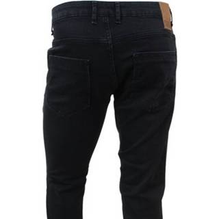 👉 Heren jean zwart male mannen leer Cars jeans tapered fit stretch lengte 36 shield black used 8718082533720