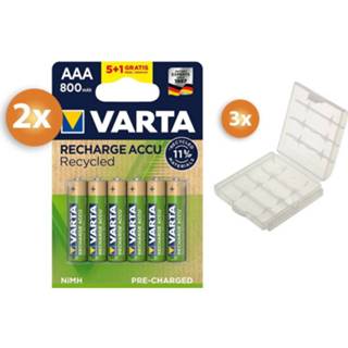 👉 Batterij Varta AAA batterijen Voordeelpak 10+2 gratis - 800mAh Oplaadbaar 8719323438408