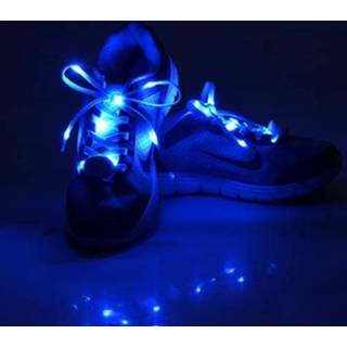 👉 Schoenveter blauw active 1 paar LED-fluorescerende platte schoenveters met knoop, lengte: ongeveer 113 cm (donkerblauw) 6019954862873